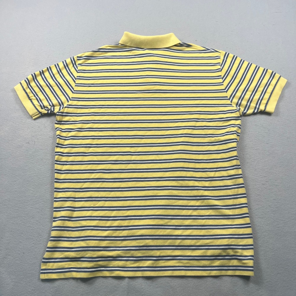 Polo Ralph Lauren Polo Shirt Mens XL Yellow Striped Cotton Pique Preppy Classic - Picture 8 of 8
